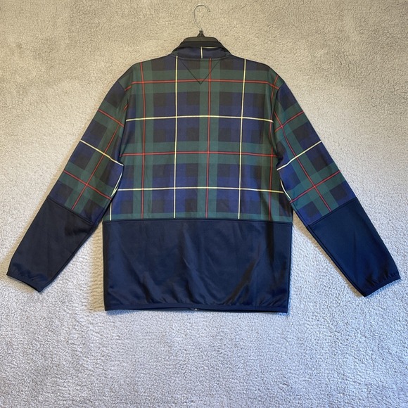 Tommy Hilfiger Plaid Full Zip Track Jacket Men's Size Large Navy Green Red - Picture 14 of 16